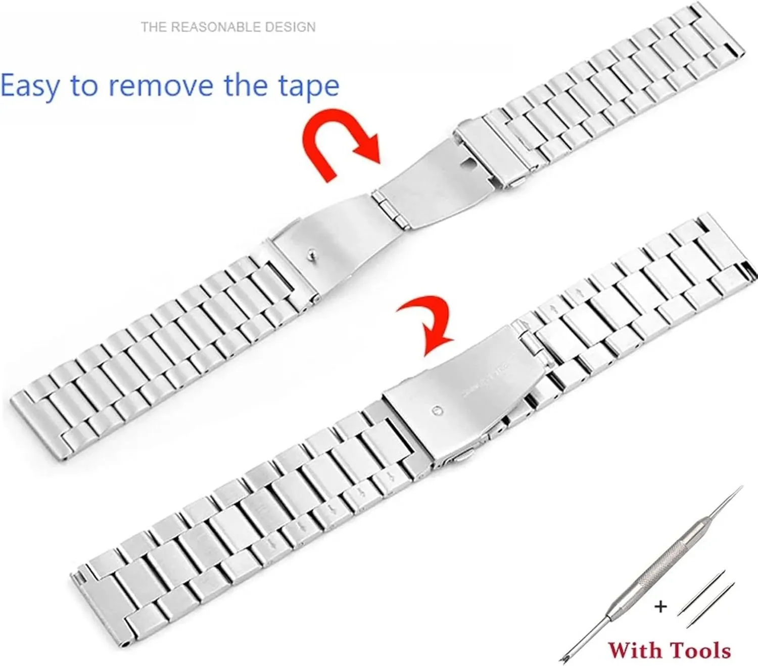 24mm withstand Stainless Steel Watch Strap Replacement For Universal Watch Bracelet Accessories With Tool 16mm 18mm 20mm 22mm 