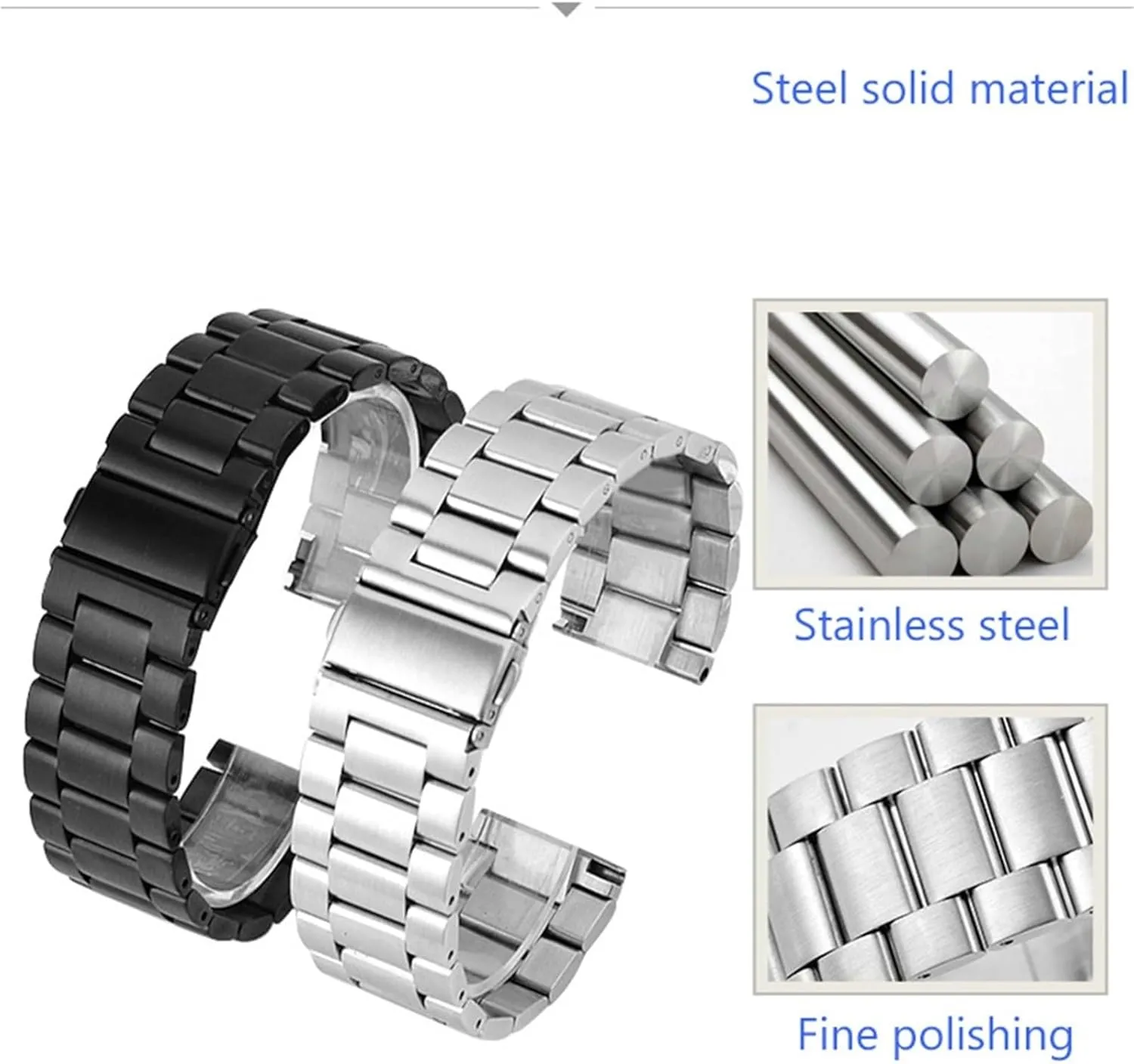 24mm withstand Stainless Steel Watch Strap Replacement For Universal Watch Bracelet Accessories With Tool 16mm 18mm 20mm 22mm 