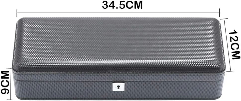 3 Slots Watch Case academy rotational lumber larynx interactive Jewelry Display Storage Boxes Bracelet Tray with 3 Removal Storage Pillows Lockable Metal Lock for Men Women Watch Box Carbon Fiber 