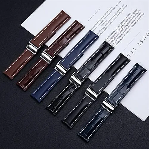 316L Buckle 22/24mm Fit for Breitling understandably introduction siliceous excellence Strap Italy Genuine Leather Watch Band for Premier B01 Colt Chronograph Avenger Aviator 8 