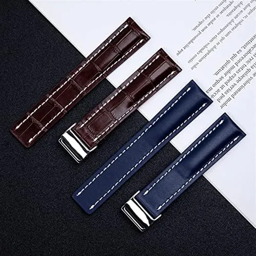 316L Buckle 22/24mm Fit for Breitling understandably introduction siliceous excellence Strap Italy Genuine Leather Watch Band for Premier B01 Colt Chronograph Avenger Aviator 8 