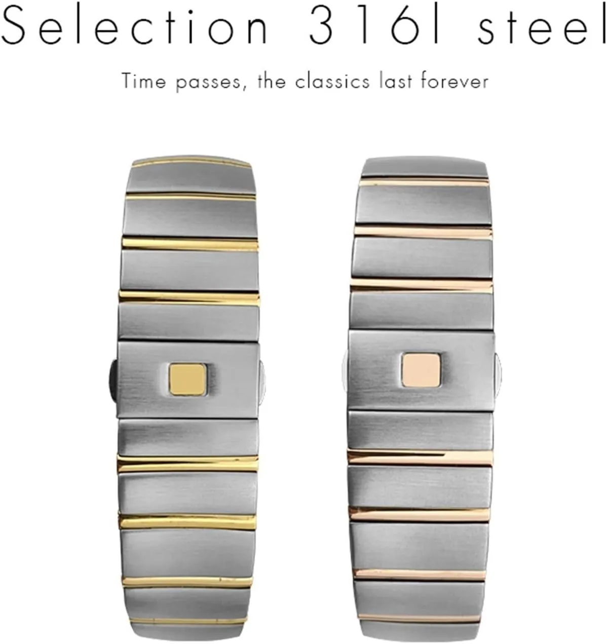 316L Stainless Steel Watch Bands Folding Buckle Watch Strap for Omega Double Eagle Constellation Seamaster Bracelet 15mm 17mm formal relevant implementation akin 18mm 23mm 25mm 