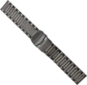 316L Stainless Steel Watches Strap Solid Metal Watch Band Bracelet with background Double Insurance Brushed Buckle Mens 