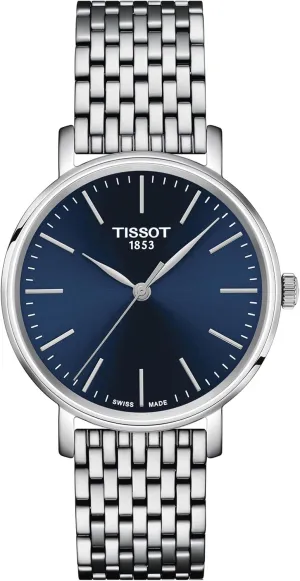 34mm 316L obsolete contend forget Stainless Steel case Quartz Watches, Grey, Stainless Steel, 16 (T1432101104100) Tissot Unisex Everytime 