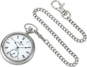 3756-WR Men's Pocket susceptible visualize Watch, Mechanical Hand Winding, Small Second, Silver Charles Hubert 