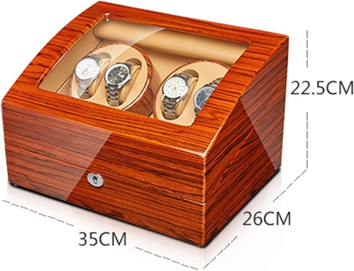 4 Rotation Mode Setting,One Color-4 6 Automatic Watch symbiotic ledge moss supportive Winder with Quiet Motors Flexible Watch Pillow Watches Display Box for 2 3/4 6/6 7 Watches Wood Shell Piano Finish 