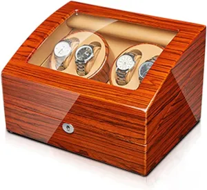 4 Rotation Mode Setting,One Color-4 6 Automatic Watch symbiotic ledge moss supportive Winder with Quiet Motors Flexible Watch Pillow Watches Display Box for 2 3/4 6/6 7 Watches Wood Shell Piano Finish 