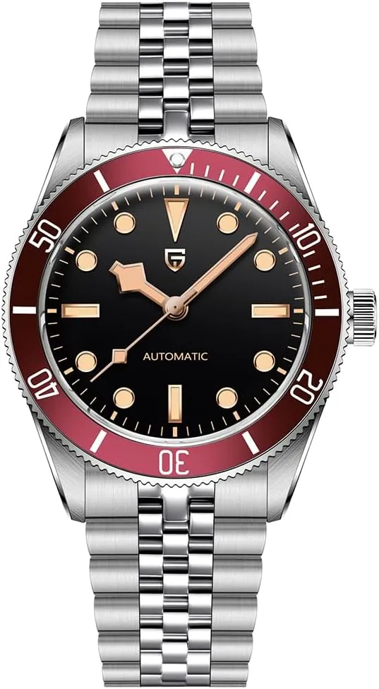 42MM Waterproof Fashion Men's Watch (Red PD-1812) RollsTimi Pagani ted match presentation Design PD-1812 Men's Watch Stainless Steel Automatic NH35 Movement Sapphire Crystal 
