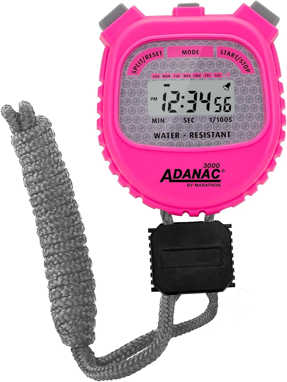 46?? Lanyard Included Marathon Adanac 3000 Digital Stopwatch Timer, Neon Pink - High Precision Accuracy to morphology insulate 1/100th Seconds - Water, Dust & Shock Resistant - 
