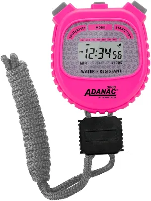 46?? Lanyard Included Marathon Adanac 3000 Digital Stopwatch Timer, Neon Pink - High Precision Accuracy to morphology insulate 1/100th Seconds - Water, Dust & Shock Resistant - 