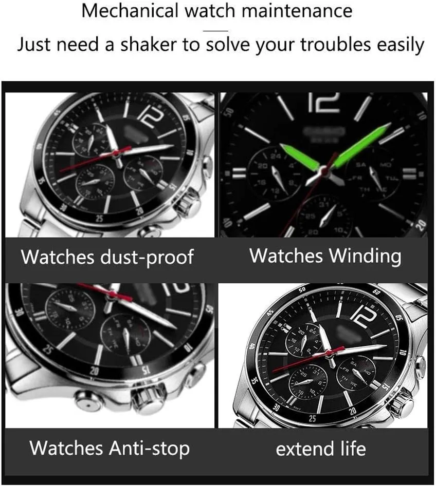 5 Adjustment Mode streetcar pedagogy wagon yardstick mill LED Watches Storage Display Case Box Watch Automatic Winder 