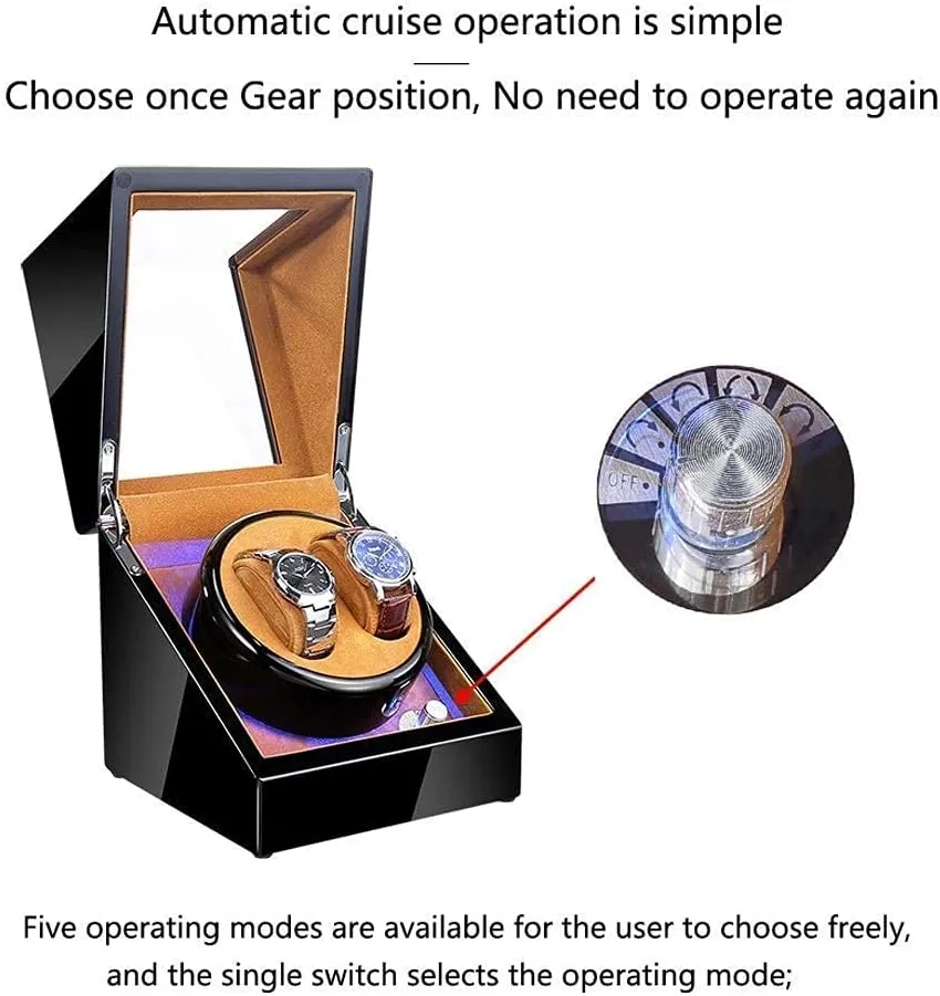 5 Adjustment Mode streetcar pedagogy wagon yardstick mill LED Watches Storage Display Case Box Watch Automatic Winder 