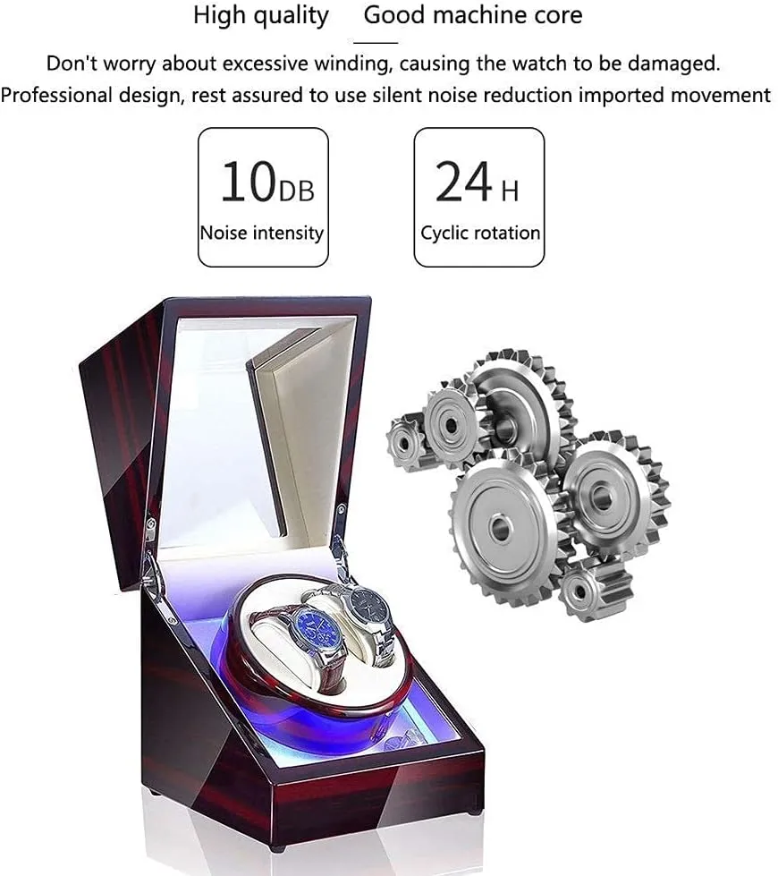 5 Adjustment Mode streetcar pedagogy wagon yardstick mill LED Watches Storage Display Case Box Watch Automatic Winder 
