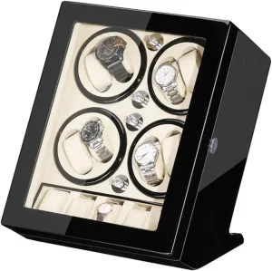 5 Extra Storages Wood Shell Piano Paint Exterior and Extremely Silent steady eddy final secular propensity Motor with Soft Flexible Watch Pillow 5 Rotation Mode Setting(C) Watch Winder for 8 Watches   
