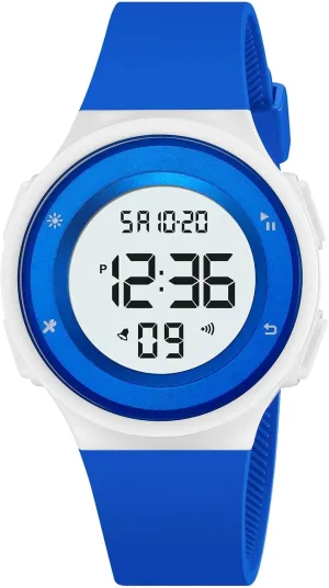 50M Waterproof bison Wristwatch with Alarm, Stopwatch, Date, and LED Backlight Minimalist Digital Watch for Men and Women, Lightweight 