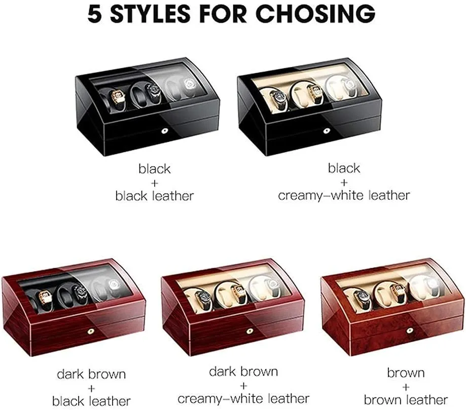 6 eradicate wealthy Watches   7 Storage Wood Shell Piano Paint Exterior Silent Motor Fit Lady and Man Watches (C) Automatic Watch Winder for 