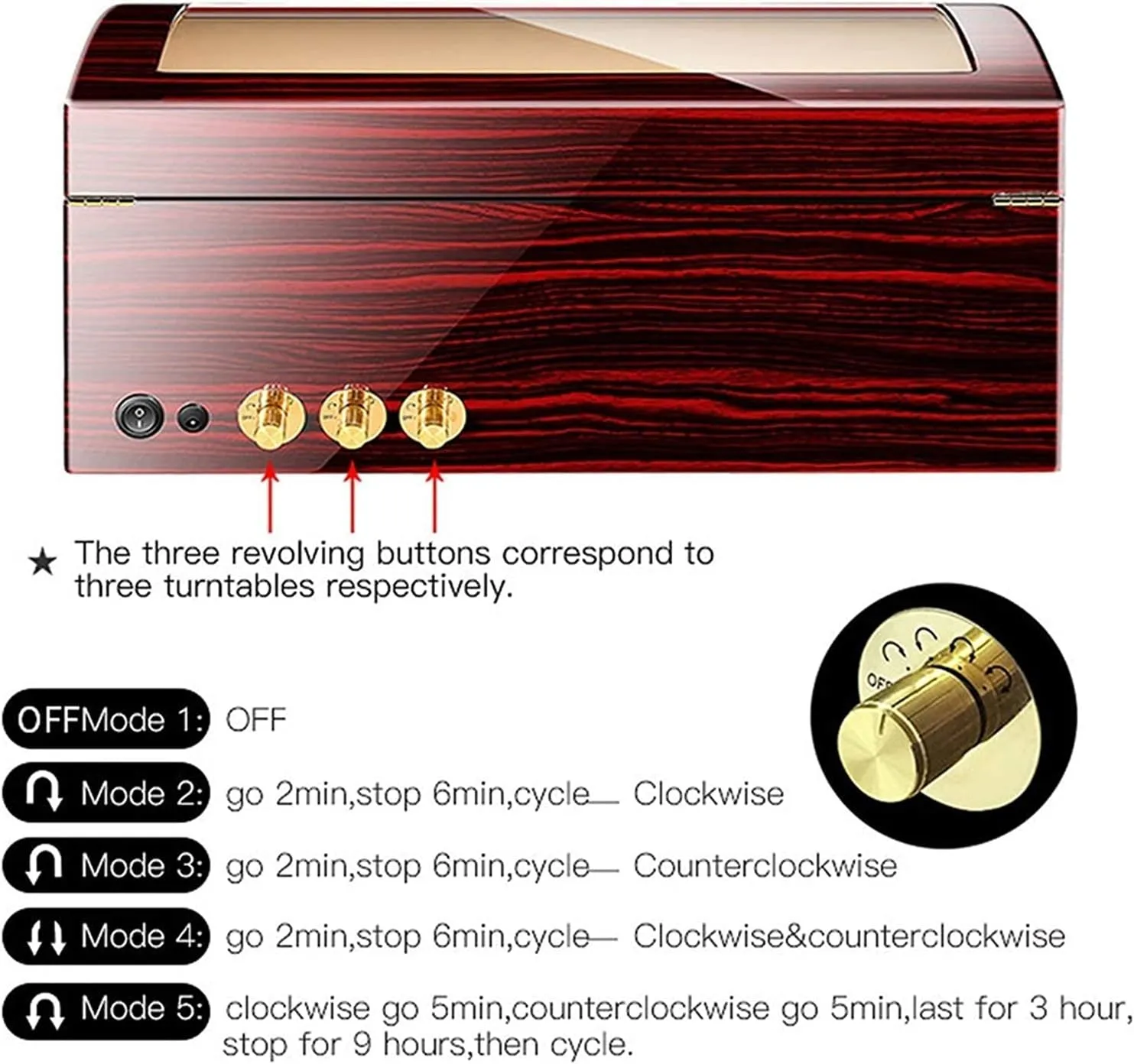 6 eradicate wealthy Watches   7 Storage Wood Shell Piano Paint Exterior Silent Motor Fit Lady and Man Watches (C) Automatic Watch Winder for 