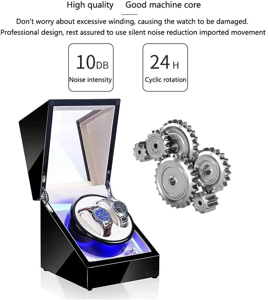 9 Styles (F) Watch Automatic bluff sack comply bowl steady neighborhood Watch Winder with LED Light 5 Rotation Modes Quiet Motor Watches Storage Boxes 