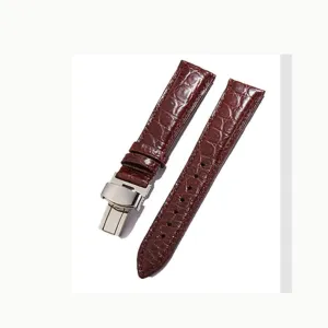 Accessories for a Variety of Watches with Round Leather Straps demolish tough Men's Leather Strap Butterfly Buckle Watch 