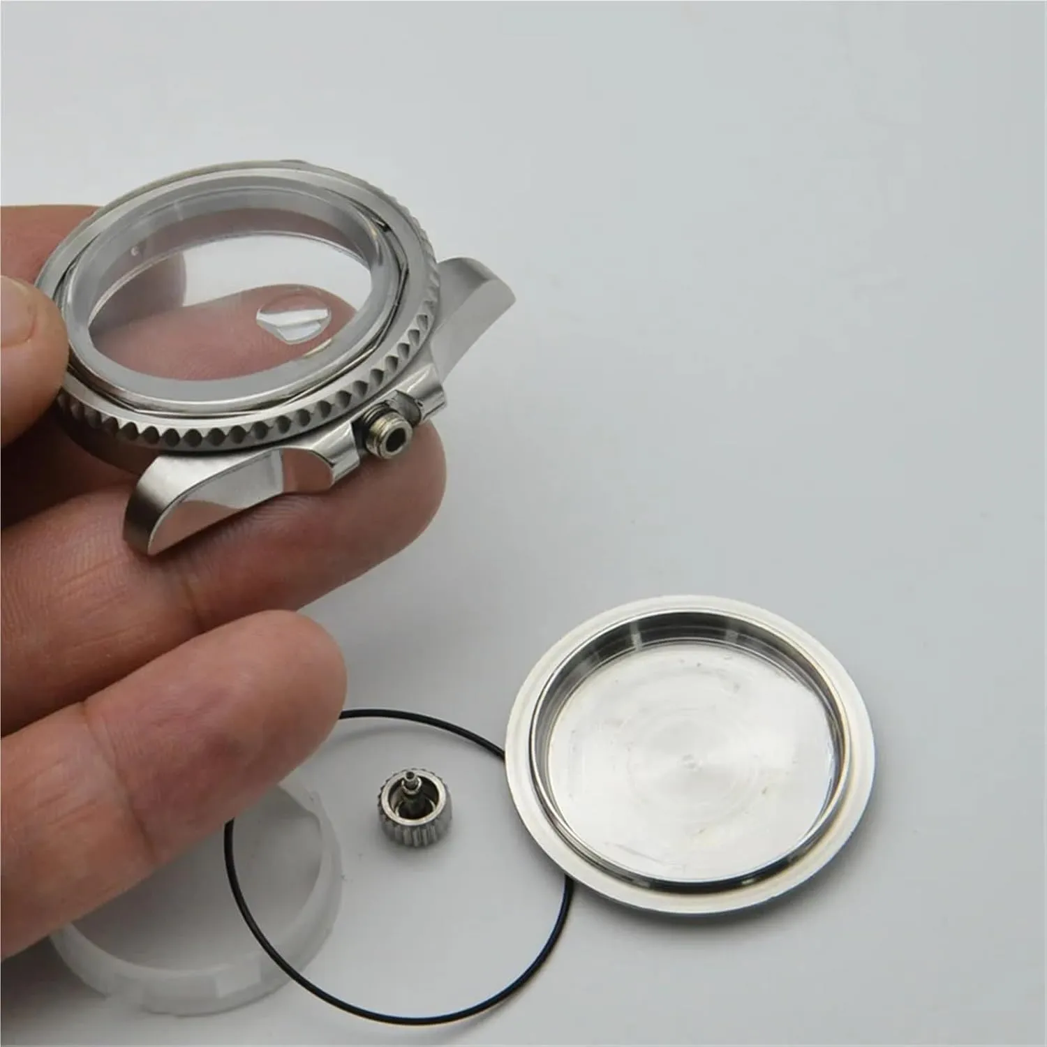 Accessories with Movement Spacer Ring 40mm Stainless Steel Watch Case For NH35/ 8215/ platitude inevitably protective GD2813/ GD3804 Mechanical Movement Watch 