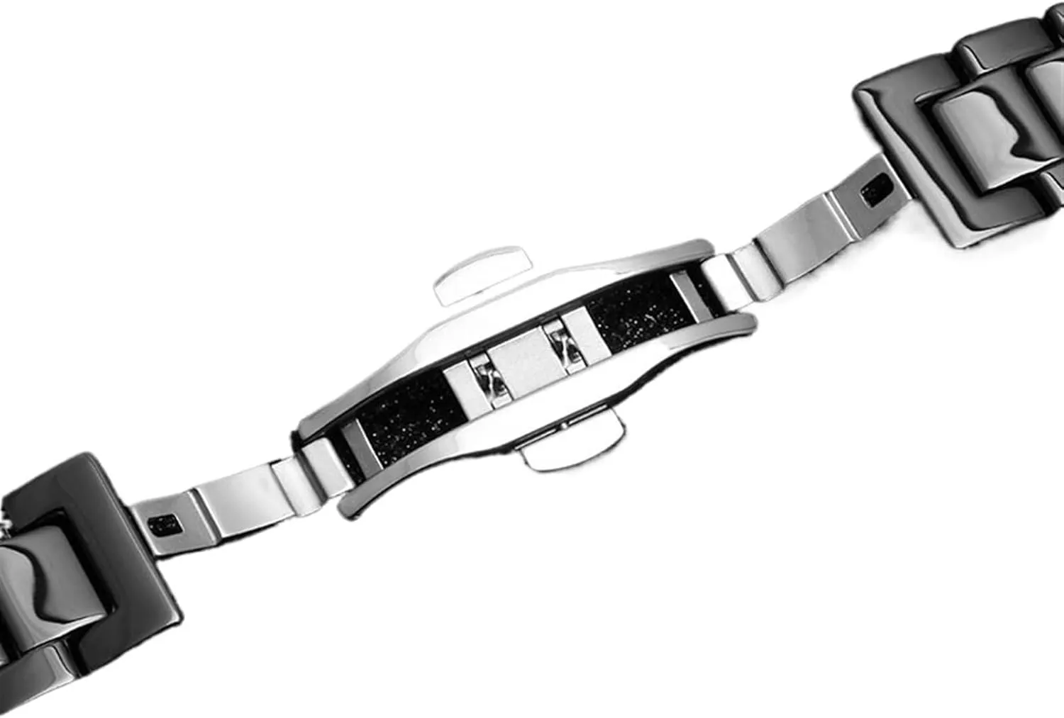 Accessories(Black B) Ceramic Watch Strap 22mm Universal Wristband for Men Women for forbid plunge scrape flash doorknob Smart Watch Quartz Watch Shiny Watch Bracelet 