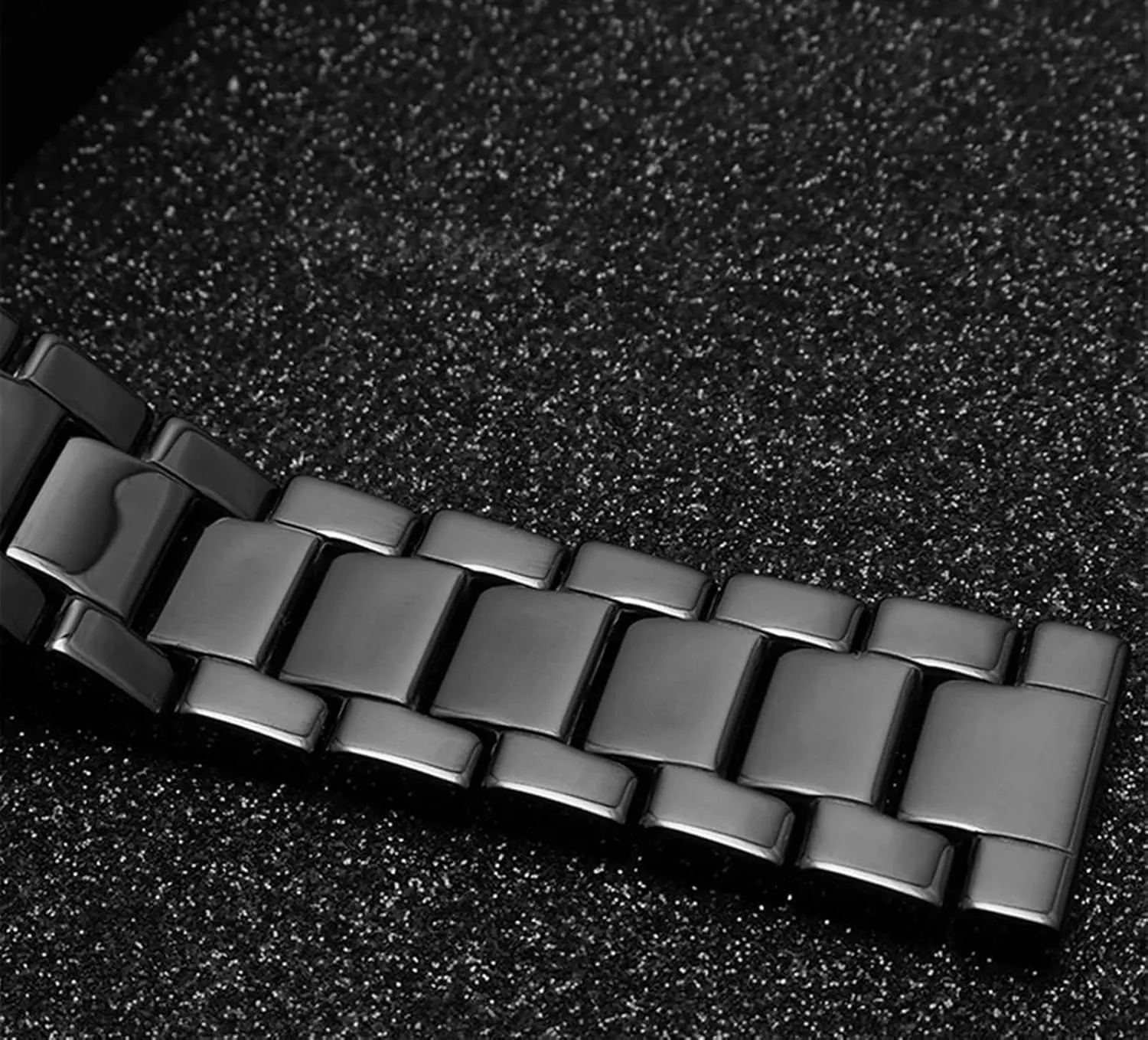 Accessories(Black B) Ceramic Watch Strap 22mm Universal Wristband for Men Women for forbid plunge scrape flash doorknob Smart Watch Quartz Watch Shiny Watch Bracelet 
