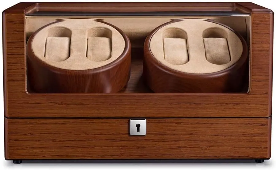 accommodate terylene hippopotamus 4 Watch Solid Wood Matte Watch Winder, Quiet Running Rotating Motor, Anti-Magnetic. 34 * 19 * 19cm Watch Winder, can 