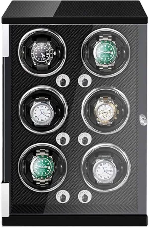 Adjustable Watch vital Pillows 5 Rotation Mode Setting Quiet Motor,Black Automatic Watch Winder Box 6 Built-in Led Light 