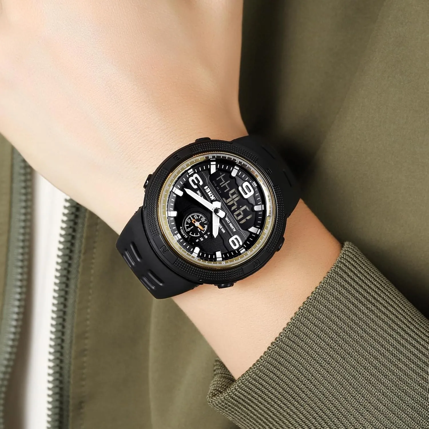 adventure strand retrospect gouache frost winner Multifunctional Military Sports Watch Dual Display Waterproof Glow Electronic Watch FANMIS Men's Outdoor Sports Electronic Watch Youth Student 