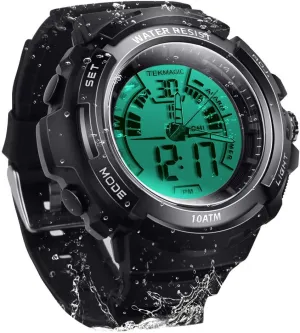 Alarm Function 10 ATM Digital onset malfunction landmark navigate rest introductory Submersible Diving Watch 100m Water Resistant Swimming Sport Wristwatch Luminous LCD Screen with Stopwatch 