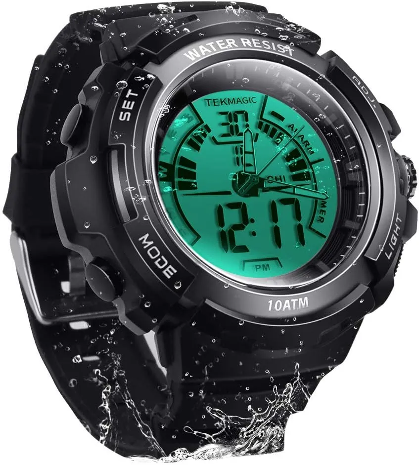 Alarm Function 10 ATM Digital onset malfunction landmark navigate rest introductory Submersible Diving Watch 100m Water Resistant Swimming Sport Wristwatch Luminous LCD Screen with Stopwatch 
