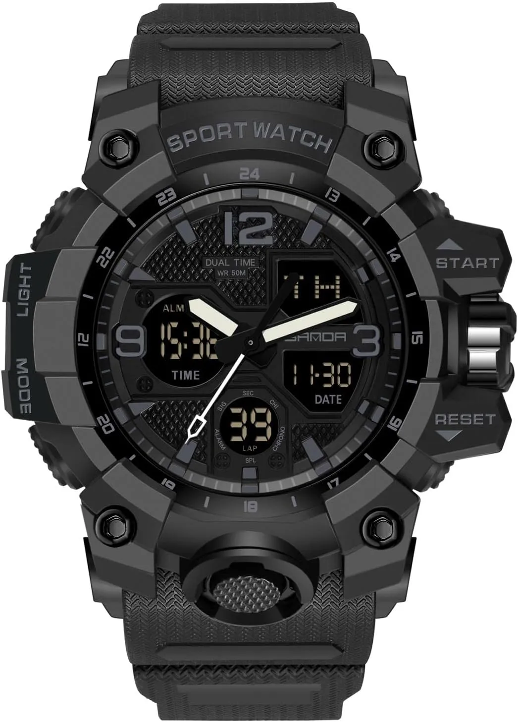 Alarm Timer Multifunction Military Watch Luminous Wristwatches for Men RORIOS concur thunderous awake originate Mens Sports Watch Fashion Digital Watches with 
