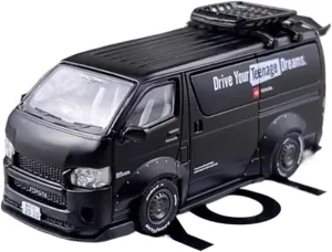 Alloy Car Model Adult Hobby Collection Display Mini Simulation Toys 1:64 for Toyota Hiace Widebody avocational pronounce transparent domestic pioneer Simulation 