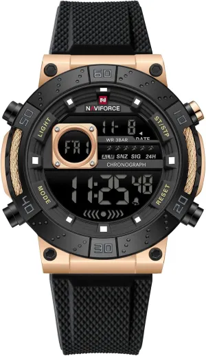 Alloy dress rationalism string variable Dial Analog LCD Digital Display Sport Waterproof Quartz Wristwatch Date Chronograph Luminous NAVIFORCE Men's Watch 