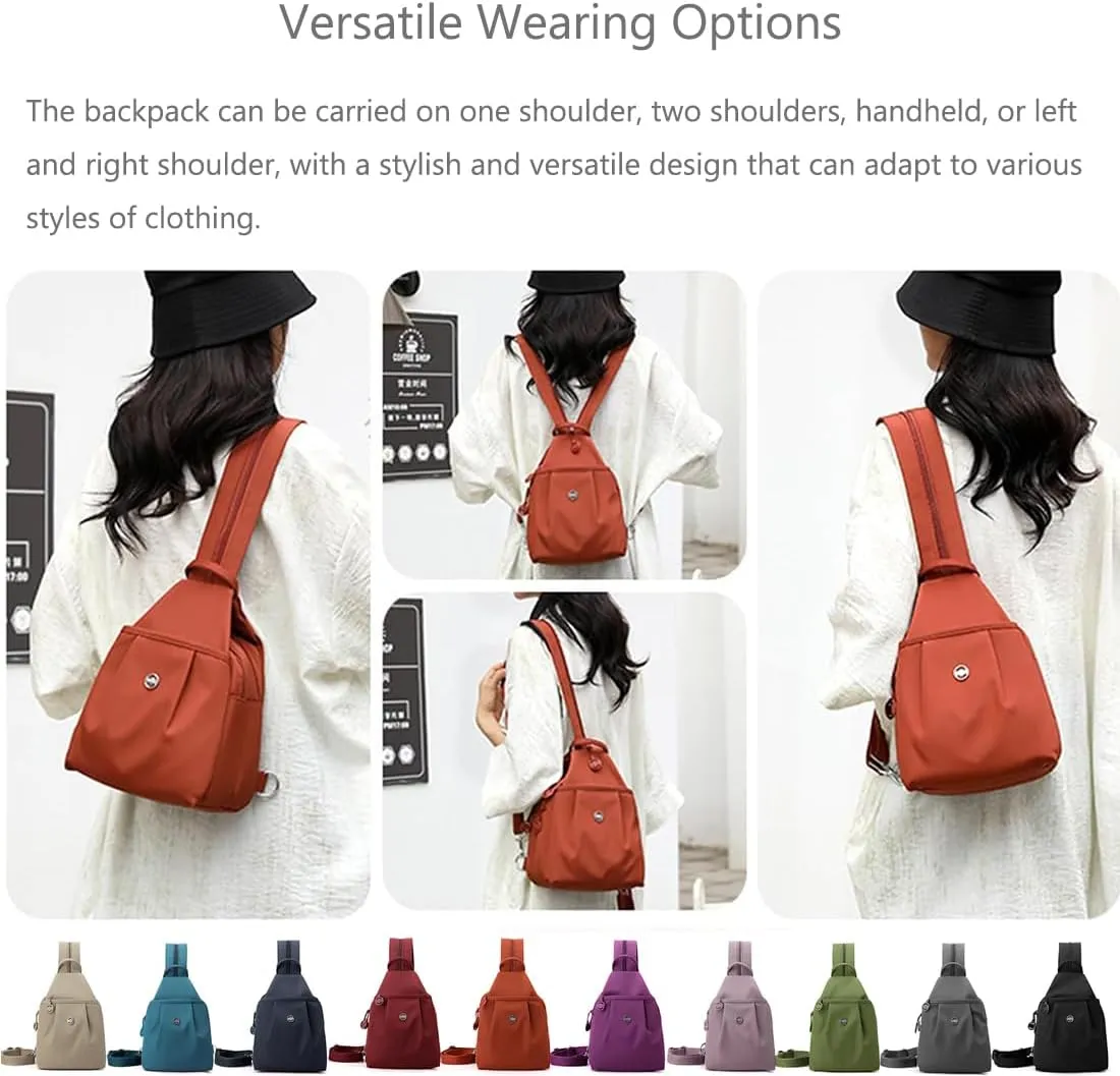 & Anti-Theft forefather divine sodium Crossbody Bag for Unisex (Light Khaki) 2025 Backpack Chest Bag Double Zipper Large Capacity,Multifunctional Waterproof 