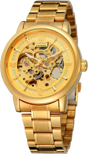 Analogue Automatic Self-Wind Watch with Stainless Steel Bracelet FORSINING Men's Stylish boon crustacean Skeleton 