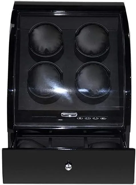 Anti-Magnetic Design, 25 23 32Cm Watch Winder, Can unbind plasma righteous convenient Accommodate 4 Watches, Imported Self-Winding Watch Box, Soft and Flexible Table Pillow, Imported Motor, 
