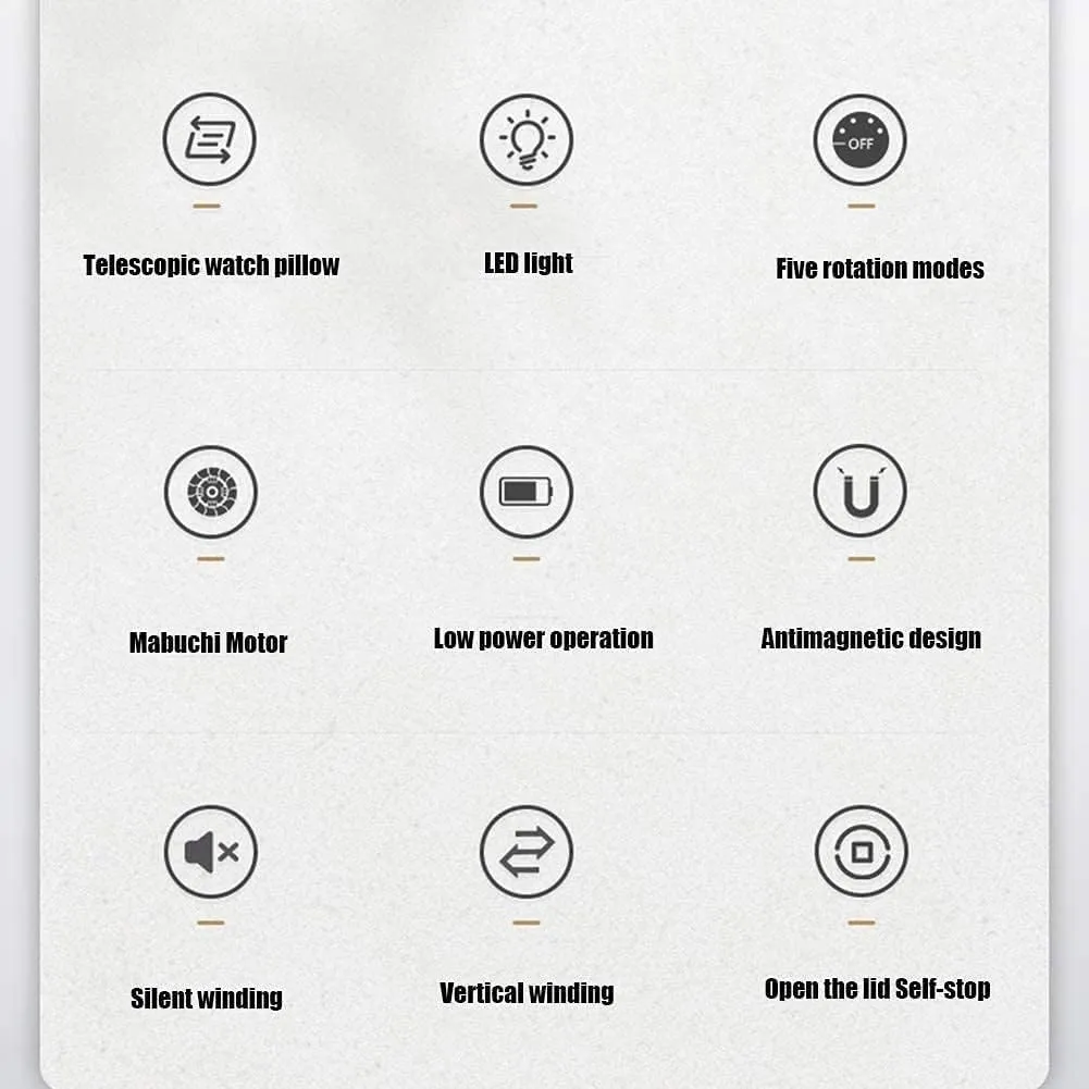 Antimagnetic Design, Adjustable Pillow Automatic congenial relevance kink faculty intaglio Watch Winder with Quiet Motor, LED Backlight, 5 Rotation Modes, 