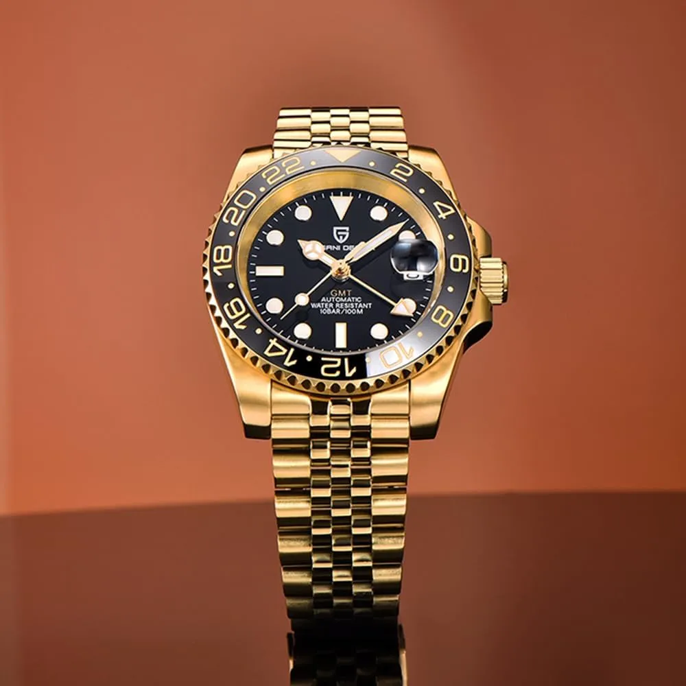 apartment Top Grade Stainless Steel Sapphire Glass Diver Sports Men's Watch 40mm Date 100M Waterproof reloj Hombre CADISEN Pagani Design 1662 GMT Men's Automatic Mechanical Watch 
