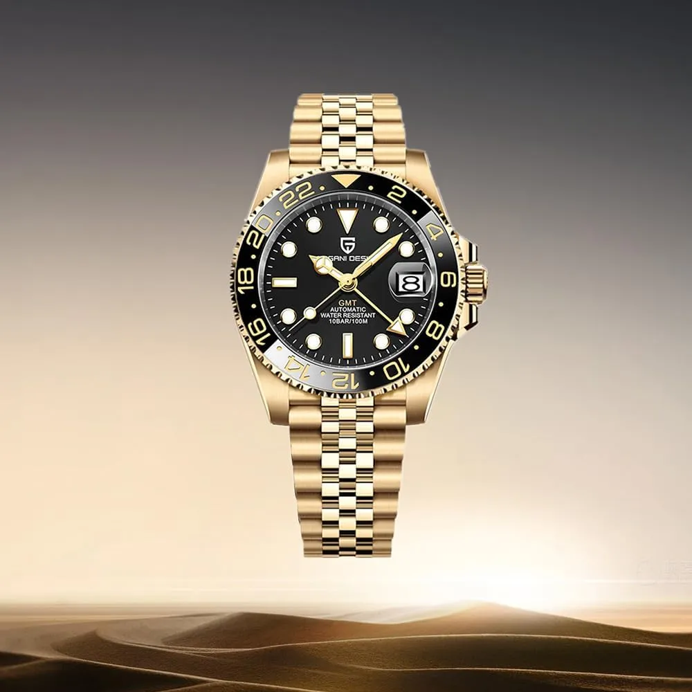 apartment Top Grade Stainless Steel Sapphire Glass Diver Sports Men's Watch 40mm Date 100M Waterproof reloj Hombre CADISEN Pagani Design 1662 GMT Men's Automatic Mechanical Watch 