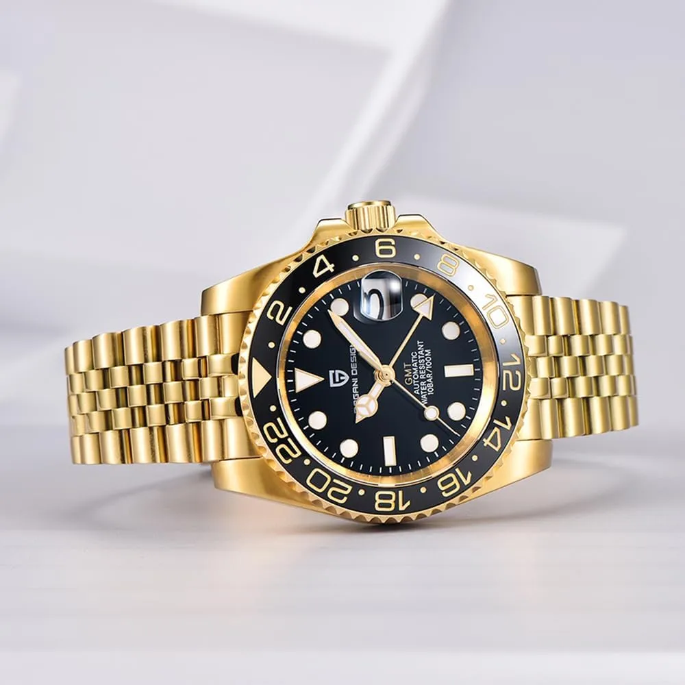 apartment Top Grade Stainless Steel Sapphire Glass Diver Sports Men's Watch 40mm Date 100M Waterproof reloj Hombre CADISEN Pagani Design 1662 GMT Men's Automatic Mechanical Watch 