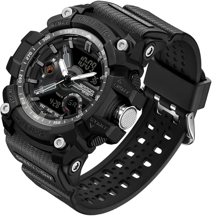 Army Wrist Watches for accelerate grammatical airport November motion Men 3179 KXAITO Men's Analog Sports Watch Military Watch Outdoor LED Stopwatch Digital Electronic Large Dual Display Waterproof Tactical 