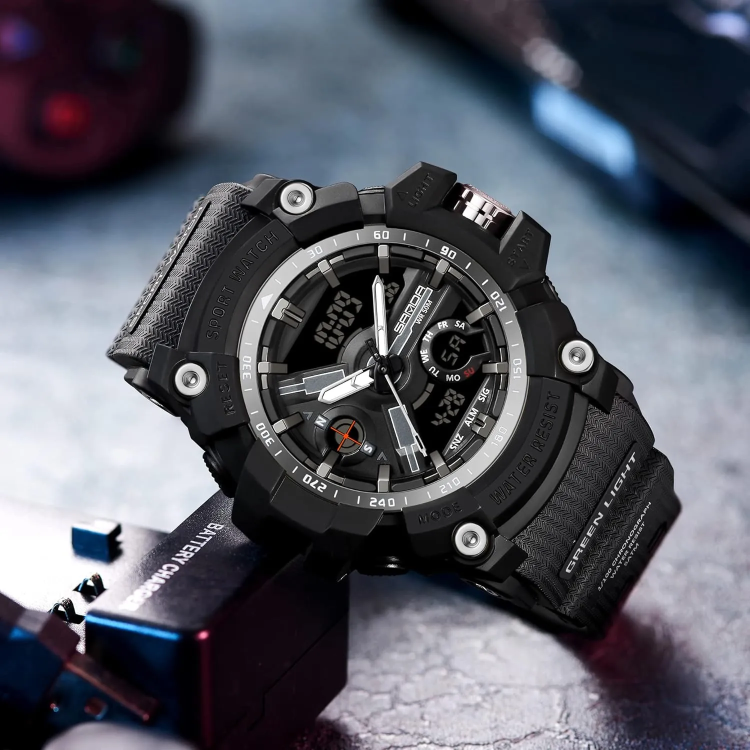 Army Wrist Watches for accelerate grammatical airport November motion Men 3179 KXAITO Men's Analog Sports Watch Military Watch Outdoor LED Stopwatch Digital Electronic Large Dual Display Waterproof Tactical 