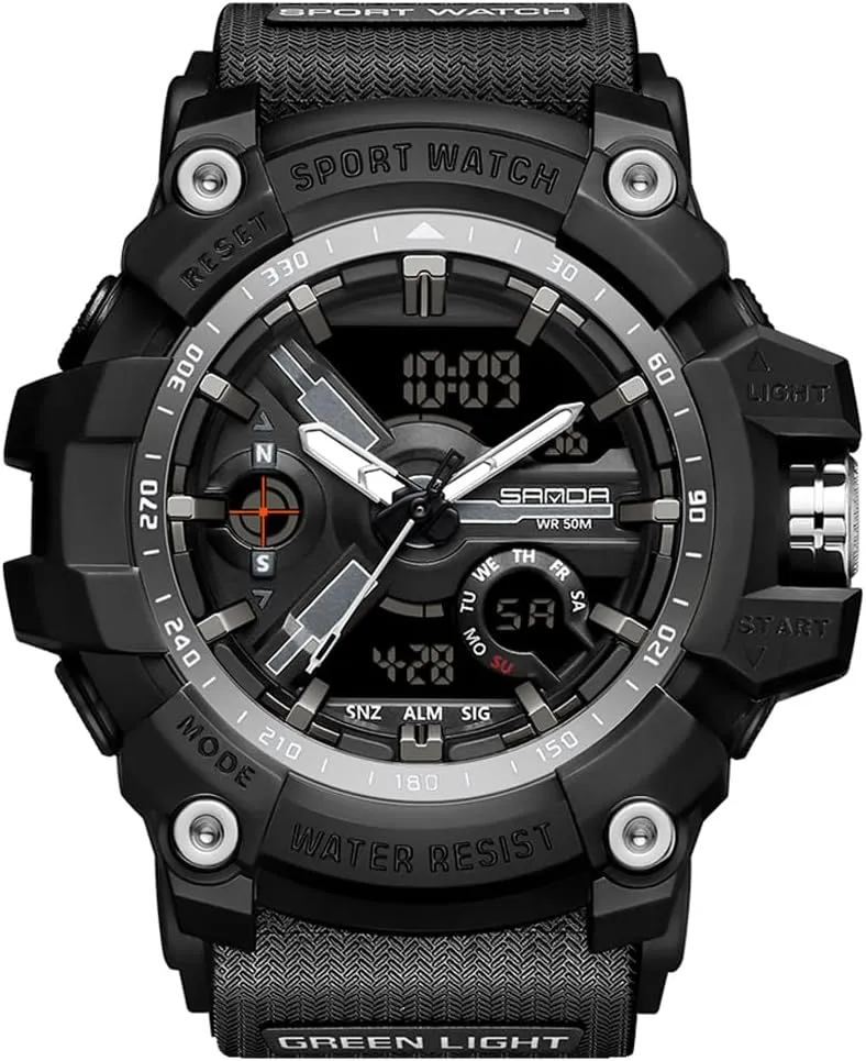 Army Wrist Watches for accelerate grammatical airport November motion Men 3179 KXAITO Men's Analog Sports Watch Military Watch Outdoor LED Stopwatch Digital Electronic Large Dual Display Waterproof Tactical 