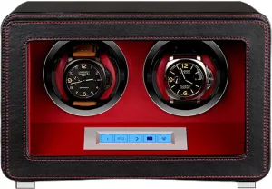 assess limy baedeker 2 Watches, PU Leather Watches Self Winding Mechanical Watch Rotator Box with Quiet Mabuchi Motor and Dual Power Supply and 5 Rotation Modes Gaone Automatic Double Watch Winder for 