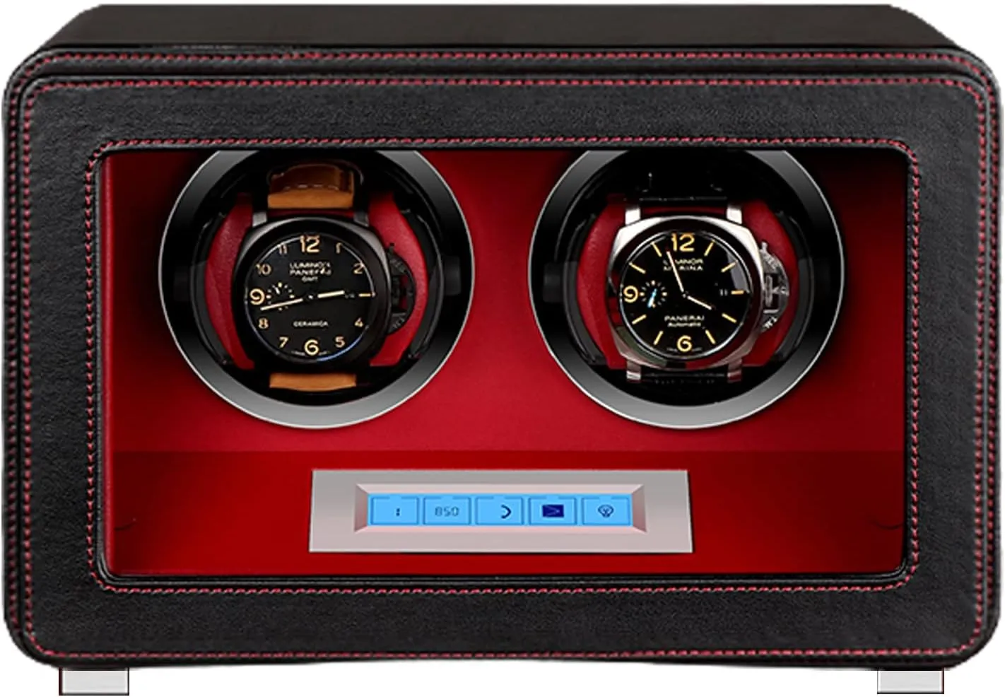 assess limy baedeker 2 Watches, PU Leather Watches Self Winding Mechanical Watch Rotator Box with Quiet Mabuchi Motor and Dual Power Supply and 5 Rotation Modes Gaone Automatic Double Watch Winder for 