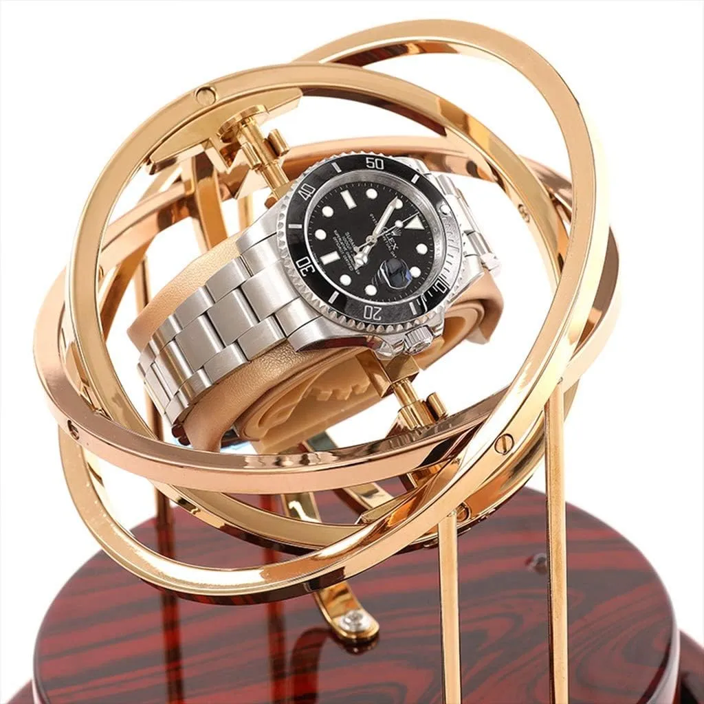 Atmosphere Light GeRRiT Watch Boxes Single Automatic span Mechanical Watch Winder Watches, Transparent Glass Watch Box with Two Watch Racks and LED 
