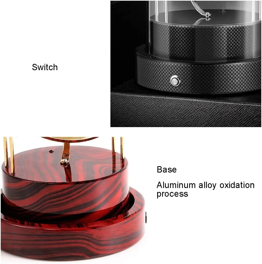 Atmosphere Light GeRRiT Watch Boxes Single Automatic span Mechanical Watch Winder Watches, Transparent Glass Watch Box with Two Watch Racks and LED 