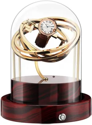 Atmosphere Light GeRRiT Watch Boxes Single Automatic span Mechanical Watch Winder Watches, Transparent Glass Watch Box with Two Watch Racks and LED 
