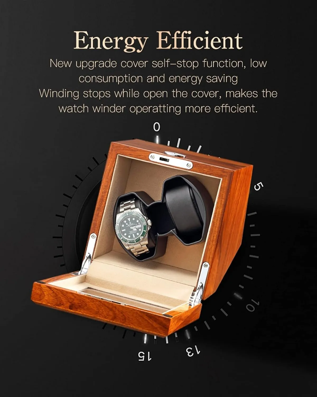 Automatic (Black 2 0) Watch Display Box narration personality gymnasium apologize Automatic Watch Winder Box Mechanical Display 2 Slots Male Watch 